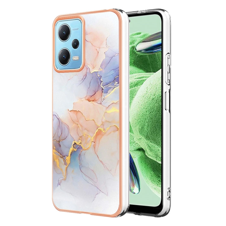 Electroplating IMD TPU Phone Case For Xiaomi Redmi Note 12 5G Global/Note 12 5G China/Poco X5 5G(White Marble) - Note 12 Cases by buy2fix | Online Shopping UK | buy2fix