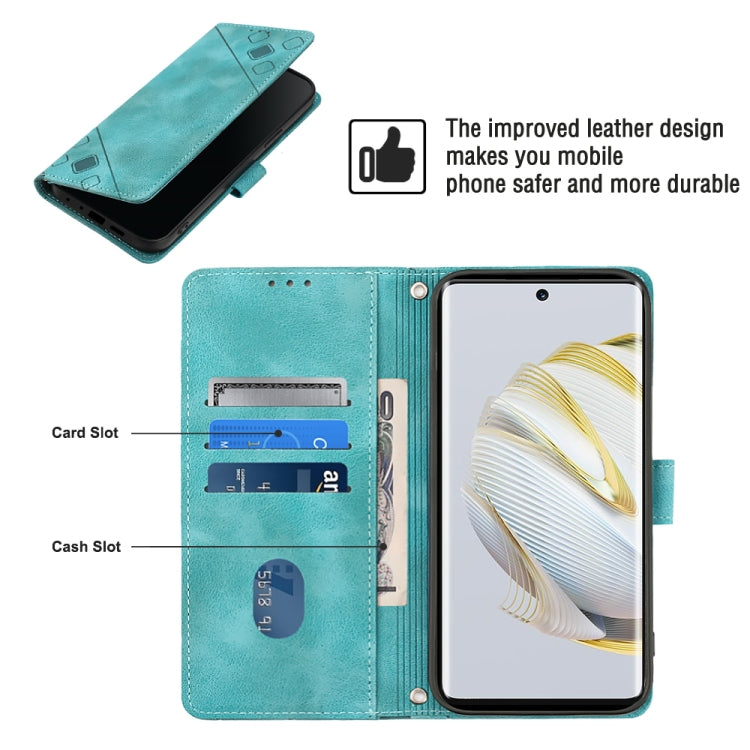 For Huawei nova 10 Skin-feel Embossed Leather Phone Case(Green) - Huawei Cases by buy2fix | Online Shopping UK | buy2fix