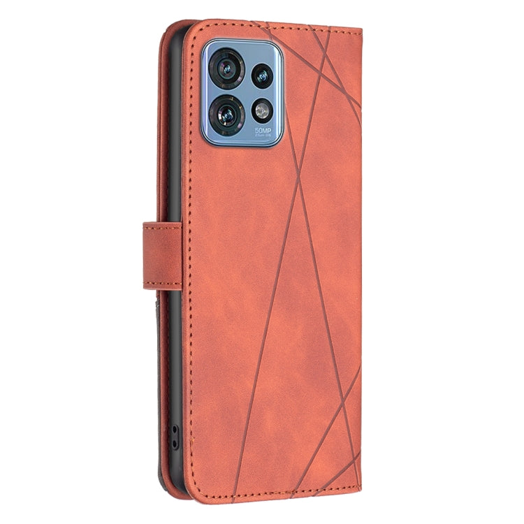 For Motorola Edge 40 Pro 5G / Moto X40 / X40 Pro Magnetic Buckle Rhombus Texture Leather Phone Case(Brown) - Motorola Cases by buy2fix | Online Shopping UK | buy2fix