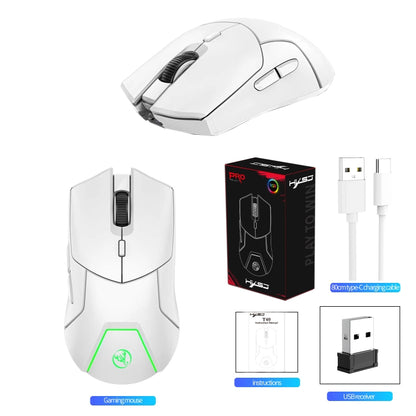 HXSJ T40 7 Keys 4000DPI Three-mode Colorful Backlight Wireless Gaming Mouse Rechargeable(White) -  by HXSJ | Online Shopping UK | buy2fix