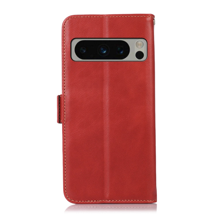 For Google Pixel 8 Pro Crazy Horse Top Layer Cowhide Leather Phone Case(Red) - Google Cases by buy2fix | Online Shopping UK | buy2fix