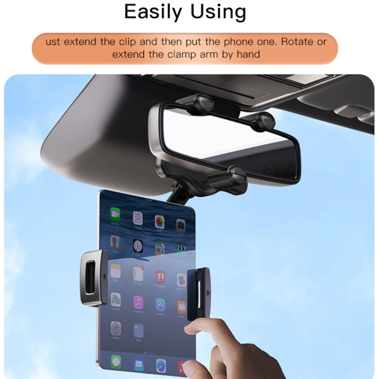 Yesido C196 Car Rearview Mirror Using Phone Holder(Black) - Universal Car Holders by Yesido | Online Shopping UK | buy2fix