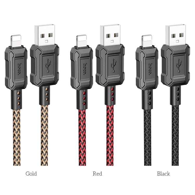 hoco X94 Leader 2.4A USB to 8 Pin Charging Data Dable, Length:1m(Gold) - Normal Style Cable by hoco | Online Shopping UK | buy2fix