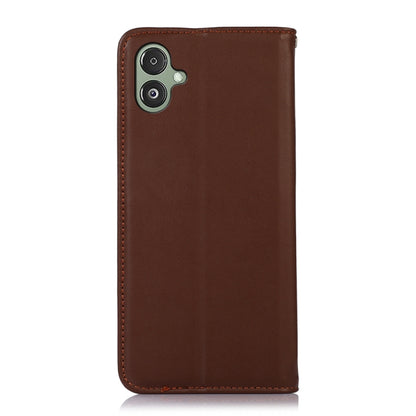 For Samsung Galaxy F14 5G KHAZNEH Nappa Top Layer Cowhide Leather Phone Case(Brown) - Galaxy Phone Cases by buy2fix | Online Shopping UK | buy2fix