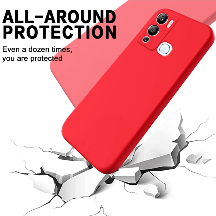 For Infinix Hot 12i Pure Color Liquid Silicone Shockproof Phone Case(Red) - Infinix Cases by buy2fix | Online Shopping UK | buy2fix