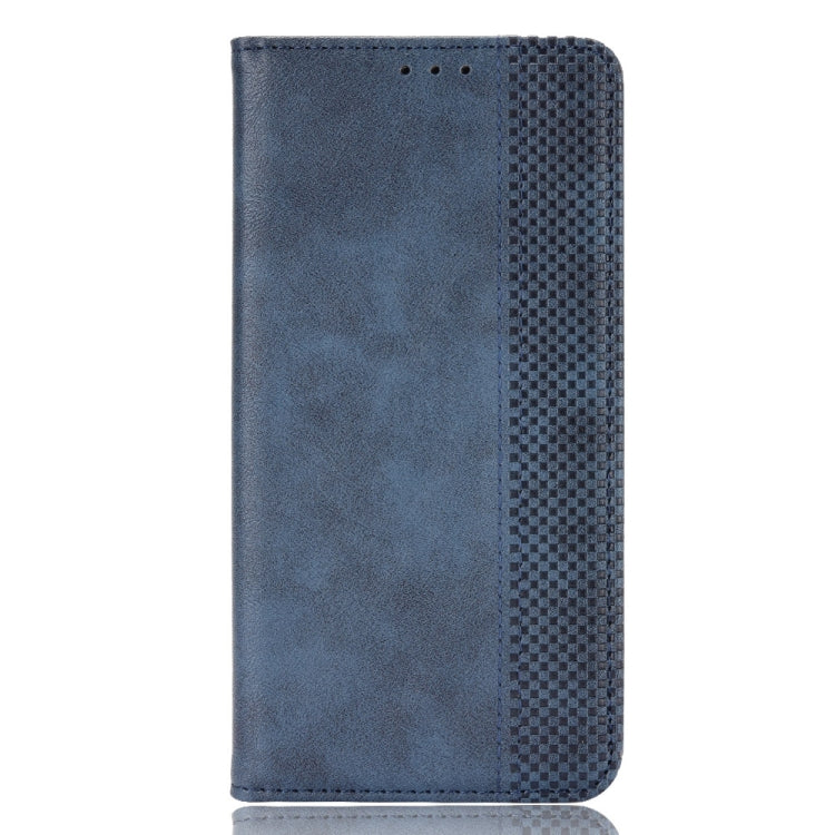 For Honor 70 Lite / X6 4G Magnetic Buckle Retro Texture Leather Phone Case(Blue) - Honor Cases by buy2fix | Online Shopping UK | buy2fix