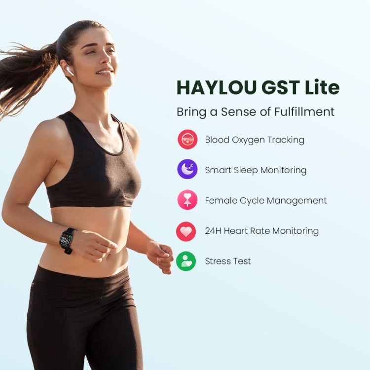 Original Xiaomi Youpin HAYLOU LS13 GST Lite 1.69 inch Square Screen Smart Bluetooth Watch Supports Blood Oxygen Tracking / Sleep Monitoring(Green) -  by Xiaomi | Online Shopping UK | buy2fix