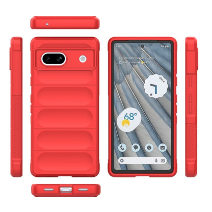 For Google Pixel 7a Magic Shield TPU + Flannel Phone Case(Red) - Google Cases by buy2fix | Online Shopping UK | buy2fix