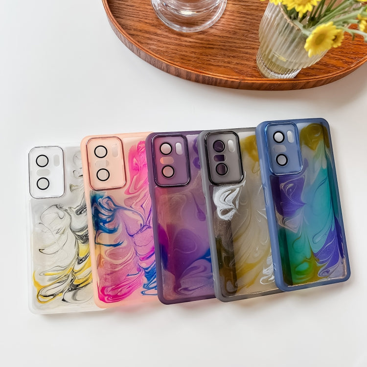 For Xiaomi Redmi K40 Pro Oil Painting Electroplating TPU Phone Case(Blue) - K40 Pro Cases by buy2fix | Online Shopping UK | buy2fix