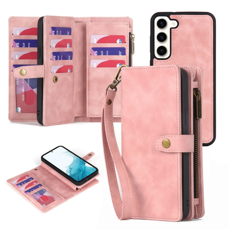 For Samsung Galaxy A54 5G Zipper Wallet Detachable MagSafe Leather Phone Case(Pink) - Galaxy Phone Cases by buy2fix | Online Shopping UK | buy2fix