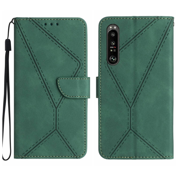 For Sony Xperia 5 III Stitching Embossed Leather Phone Case(Green) - Sony Cases by buy2fix | Online Shopping UK | buy2fix