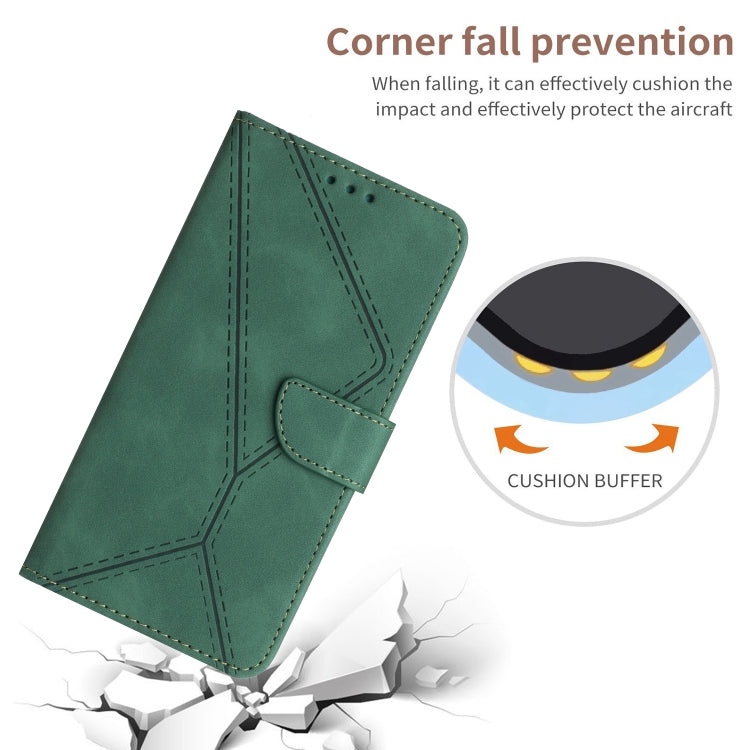 For Xiaomi 13 Lite Stitching Embossed Leather Phone Case(Green) - 13 Lite Cases by buy2fix | Online Shopping UK | buy2fix