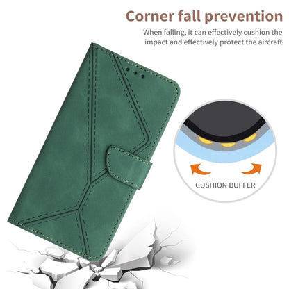 For Xiaomi 13 Lite Stitching Embossed Leather Phone Case(Green) - 13 Lite Cases by buy2fix | Online Shopping UK | buy2fix