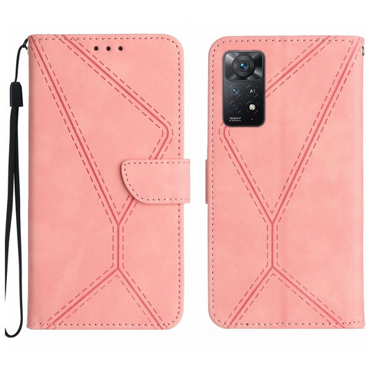 For Redmi Note 12 Pro 4G/5G Stitching Embossed Leather Phone Case(Pink) - Note 12 Pro Cases by buy2fix | Online Shopping UK | buy2fix