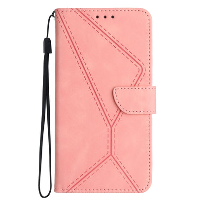 For Xiaomi POCO F4 5G Stitching Embossed Leather Phone Case(Pink) - Xiaomi Cases by buy2fix | Online Shopping UK | buy2fix