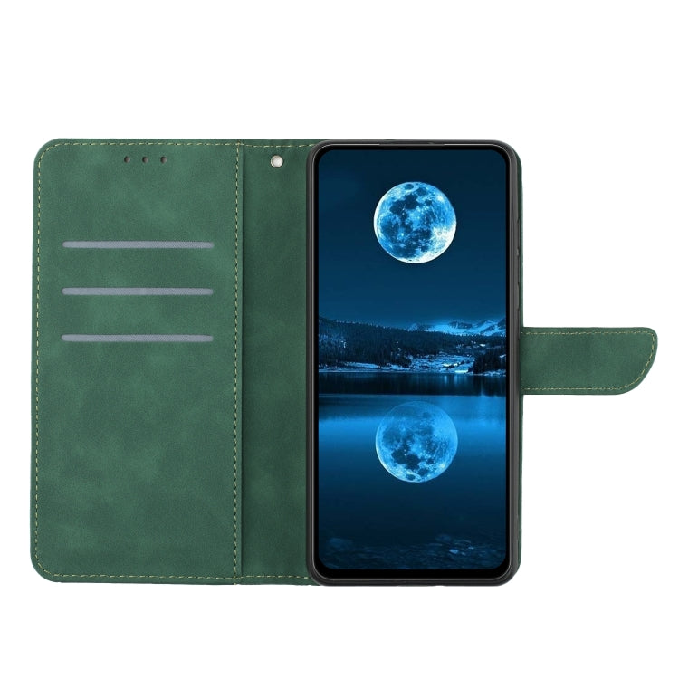 For Xiaomi POCO F5 5G Stitching Embossed Leather Phone Case(Green) - Xiaomi Cases by buy2fix | Online Shopping UK | buy2fix