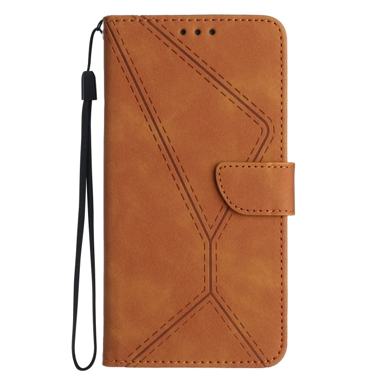 For iPhone 13 Stitching Embossed Leather Phone Case(Brown) - iPhone 13 Cases by buy2fix | Online Shopping UK | buy2fix