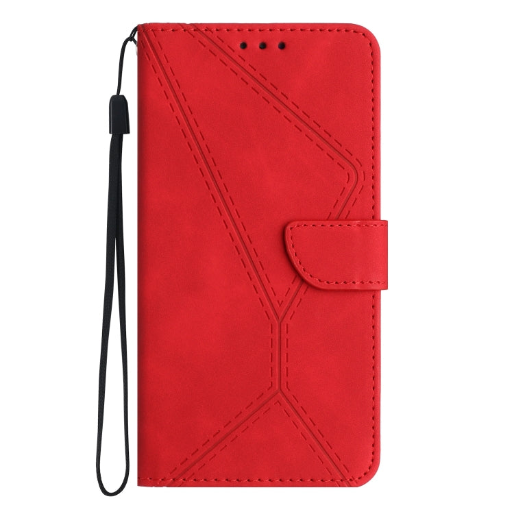 For Samsung Galaxy S21 5G Stitching Embossed Leather Phone Case(Red) - Galaxy S21 5G Cases by buy2fix | Online Shopping UK | buy2fix
