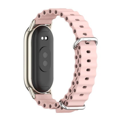 For Xiaomi Mi Band 8 / 9 / 9 NFC Mijobs Marine Silicone Breathable Watch Band(Pink Light Gold) - Watch Bands by MIJOBS | Online Shopping UK | buy2fix