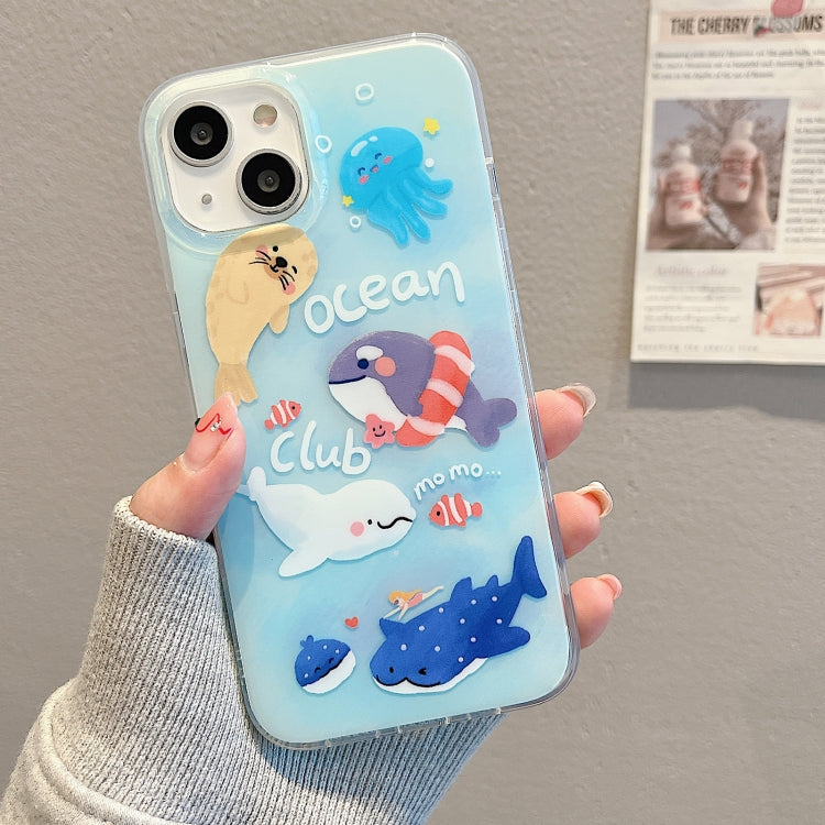 For iPhone 14 IMD Cute Animal Pattern Phone Case(Seal) - iPhone 14 Cases by buy2fix | Online Shopping UK | buy2fix