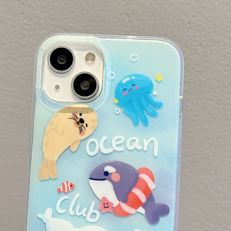 For iPhone 14 IMD Cute Animal Pattern Phone Case(Seal) - iPhone 14 Cases by buy2fix | Online Shopping UK | buy2fix