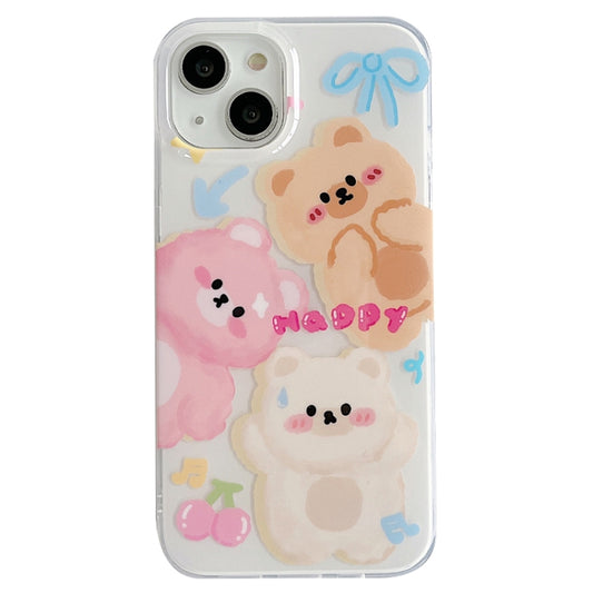 For iPhone 14 IMD Cute Animal Pattern Phone Case(Bear) - iPhone 14 Cases by buy2fix | Online Shopping UK | buy2fix