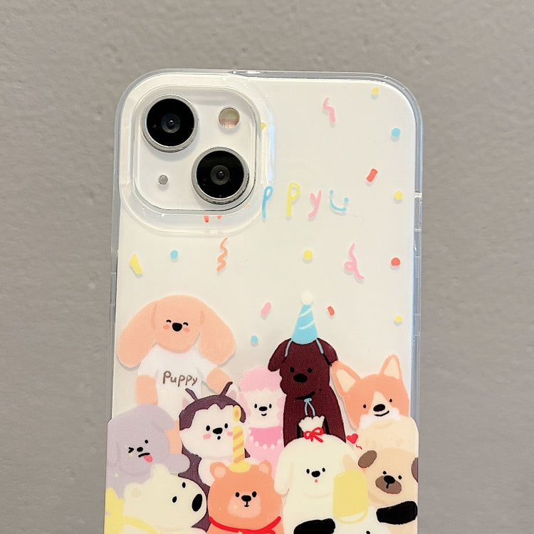 For iPhone 13 IMD Cute Animal Pattern Phone Case(Dog) - iPhone 13 Cases by buy2fix | Online Shopping UK | buy2fix