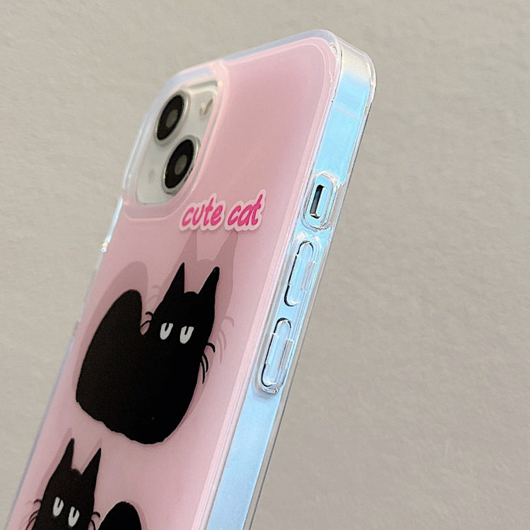 For iPhone 12 IMD Cute Animal Pattern Phone Case(Cat) - iPhone 12 / 12 Pro Cases by buy2fix | Online Shopping UK | buy2fix