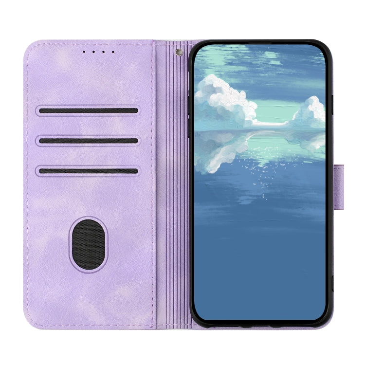 For Samsung Galaxy S23 Ultra 5G Line Pattern Skin Feel Leather Phone Case(Light Purple) - Galaxy S23 Ultra 5G Cases by buy2fix | Online Shopping UK | buy2fix