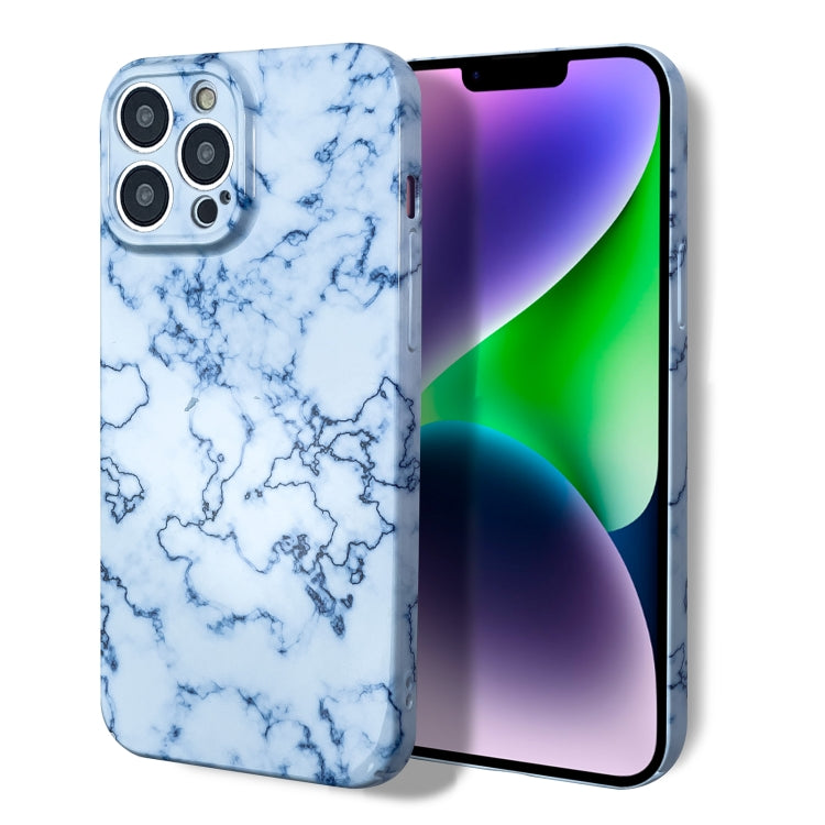 For iPhone 12 Pro Marble Pattern Phone Case(Blue White) - iPhone 12 / 12 Pro Cases by buy2fix | Online Shopping UK | buy2fix