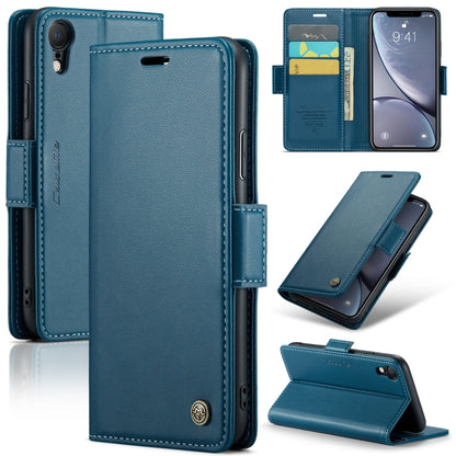 For iPhone XR CaseMe 023 Butterfly Buckle Litchi Texture RFID Anti-theft Leather Phone Case(Blue) - More iPhone Cases by CaseMe | Online Shopping UK | buy2fix