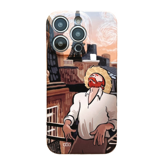 For iPhone 14 Pro Precise Hole Oil Painting Pattern PC Phone Case(Tower) - iPhone 14 Pro Cases by buy2fix | Online Shopping UK | buy2fix