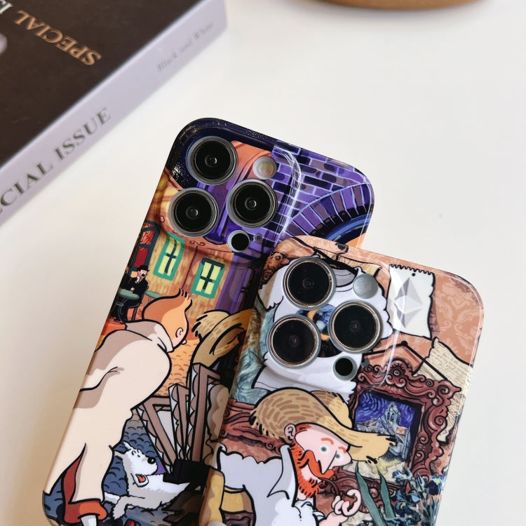 For iPhone 14 Plus Precise Hole Oil Painting Pattern PC Phone Case(Painting) - iPhone 14 Plus Cases by buy2fix | Online Shopping UK | buy2fix