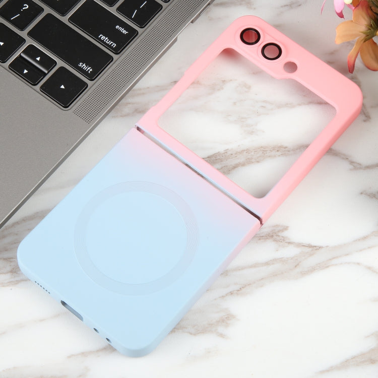 For Samsung Galaxy Z Flip5 Liquid TPU Silicone Gradient MagSafe Phone Case(Pink Blue) - Galaxy Z Flip5 Cases by buy2fix | Online Shopping UK | buy2fix