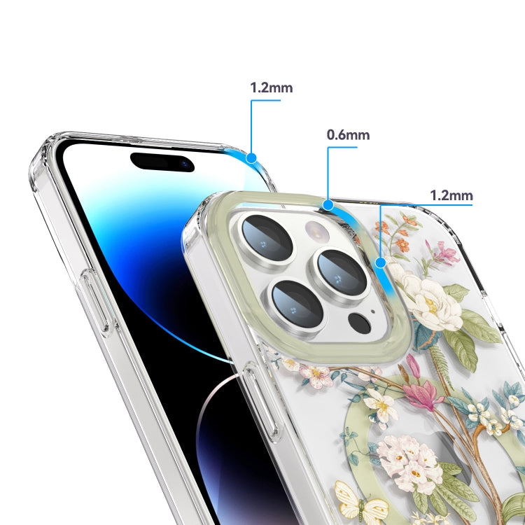 For iPhone 13 MagSafe Magnetic TPU Phone Case(Blue Hydrangea Ball) - iPhone 13 Cases by buy2fix | Online Shopping UK | buy2fix