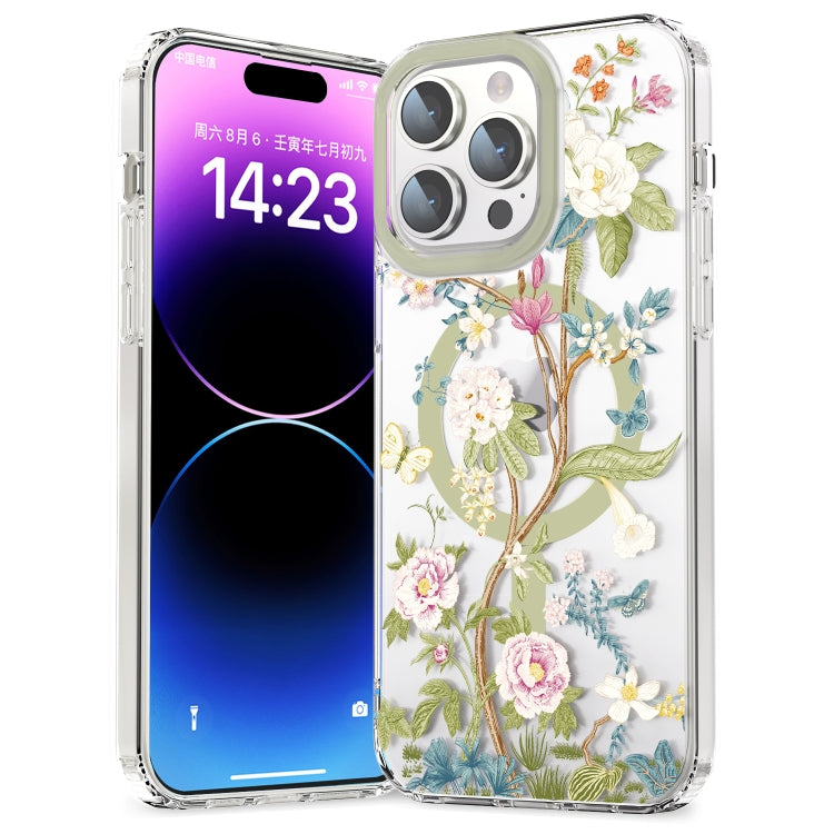 For iPhone 12 Pro MagSafe Magnetic TPU Phone Case(Blue Hydrangea Ball) - iPhone 12 / 12 Pro Cases by buy2fix | Online Shopping UK | buy2fix