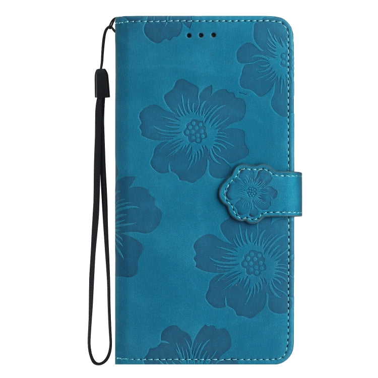 For Xiaomi Redmi 10 Flower Embossing Pattern Leather Phone Case(Blue) - Xiaomi Cases by buy2fix | Online Shopping UK | buy2fix