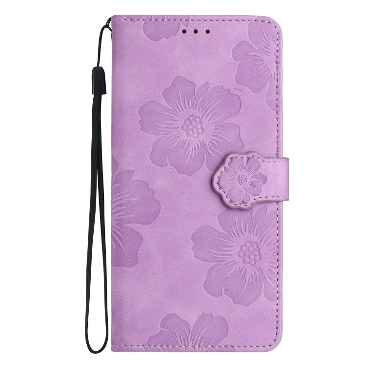 For Xiaomi Redmi 10 Flower Embossing Pattern Leather Phone Case(Purple) - Xiaomi Cases by buy2fix | Online Shopping UK | buy2fix