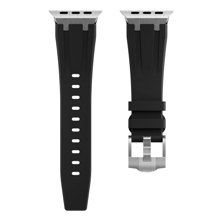 AP Silicone Watch Band For Apple Watch 6 40mm(Silver Black) - Watch Bands by buy2fix | Online Shopping UK | buy2fix