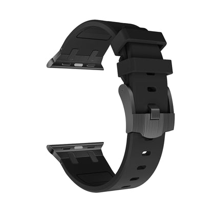 AP Silicone Watch Band For Apple Watch 3 42mm(Black Black) - Watch Bands by buy2fix | Online Shopping UK | buy2fix
