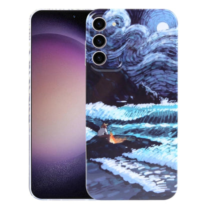 For Samsung Galaxy S23 5G Precise Hole Oil Painting Pattern PC Phone Case(Sea Wave) - Galaxy S23 5G Cases by buy2fix | Online Shopping UK | buy2fix