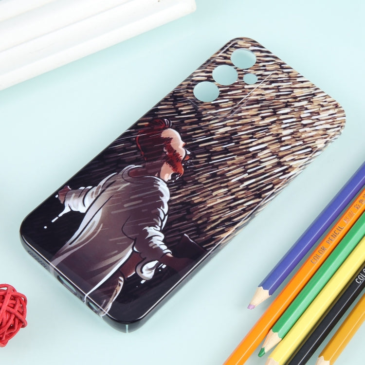 For Samsung Galaxy A14 5G Precise Hole Oil Painting Pattern PC Phone Case(Rain) - Galaxy Phone Cases by buy2fix | Online Shopping UK | buy2fix