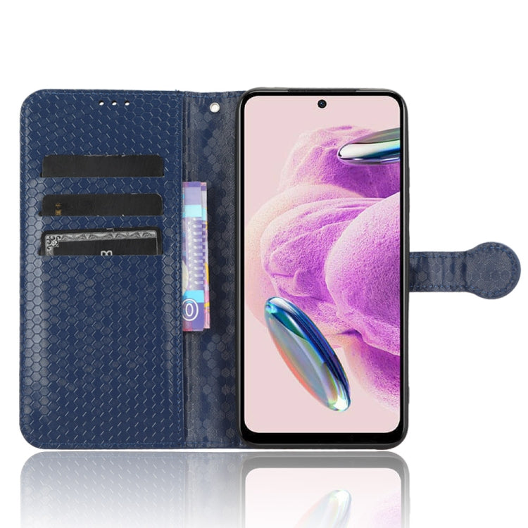 For Xiaomi Redmi Note 12S 4G Honeycomb Dot Texture Leather Phone Case(Blue) - Xiaomi Cases by buy2fix | Online Shopping UK | buy2fix