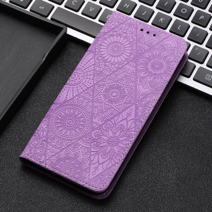 For Redmi Note 12 4G Global Ethnic Embossed Adsorption Leather Phone Case(Purple) - Note 12 Cases by buy2fix | Online Shopping UK | buy2fix