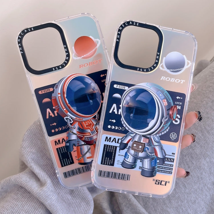 For iPhone 14 Pro Max Mechanical Astronaut Pattern TPU Phone Case(Orange) - iPhone 14 Pro Max Cases by buy2fix | Online Shopping UK | buy2fix
