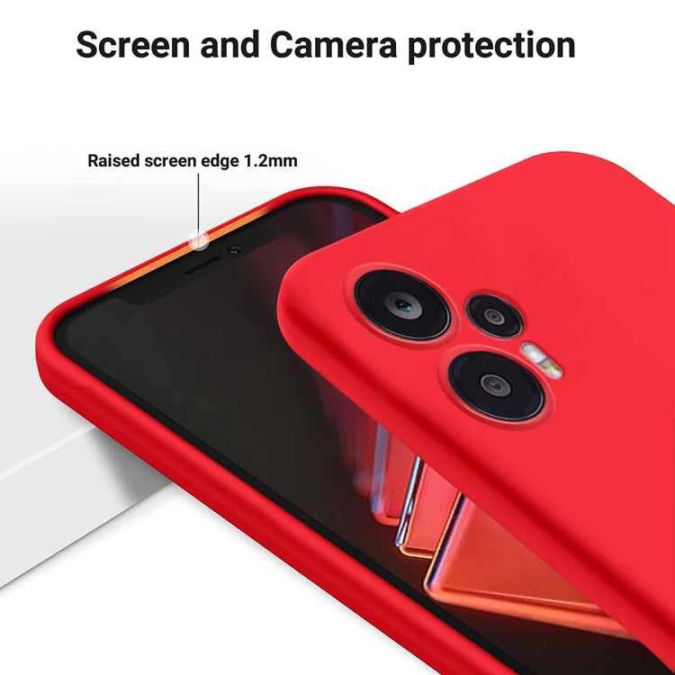 For Xiaomi Poco F5 5G / Note 12 Turbo Pure Color Liquid Silicone Shockproof Phone Case(Red) - Xiaomi Cases by buy2fix | Online Shopping UK | buy2fix