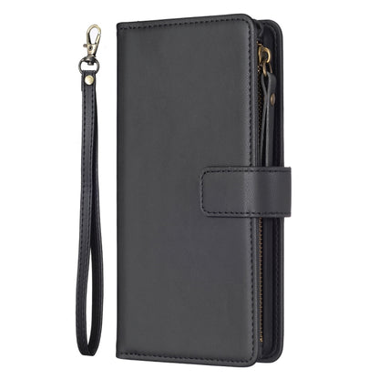 For Samsung Galaxy S21 Ultra 5G 9 Card Slots Zipper Wallet Leather Flip Phone Case(Black) - Galaxy S21 Ultra 5G Cases by buy2fix | Online Shopping UK | buy2fix