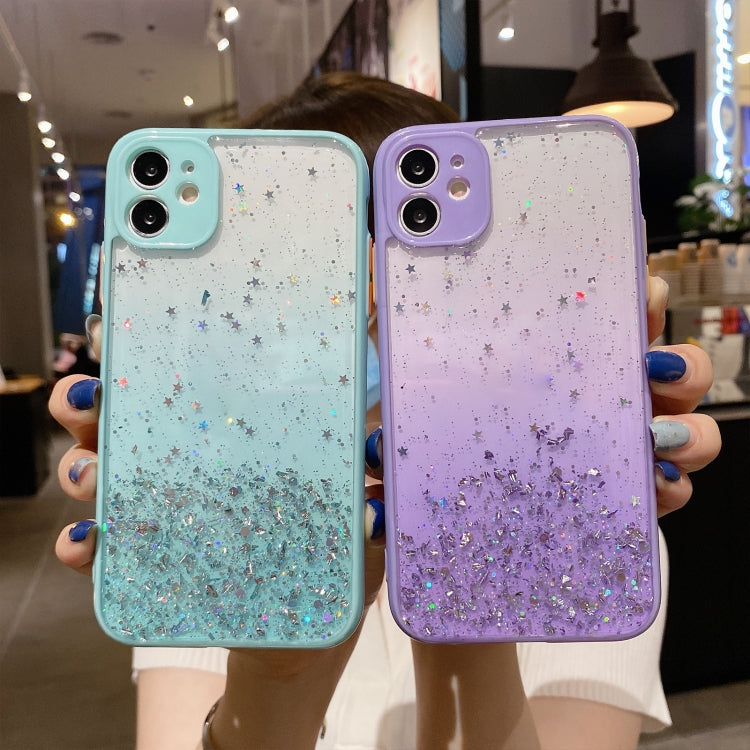 For iPhone 11 Pro Starry Gradient Glitter Powder TPU Phone Case(Purple) - iPhone 11 Pro Cases by buy2fix | Online Shopping UK | buy2fix