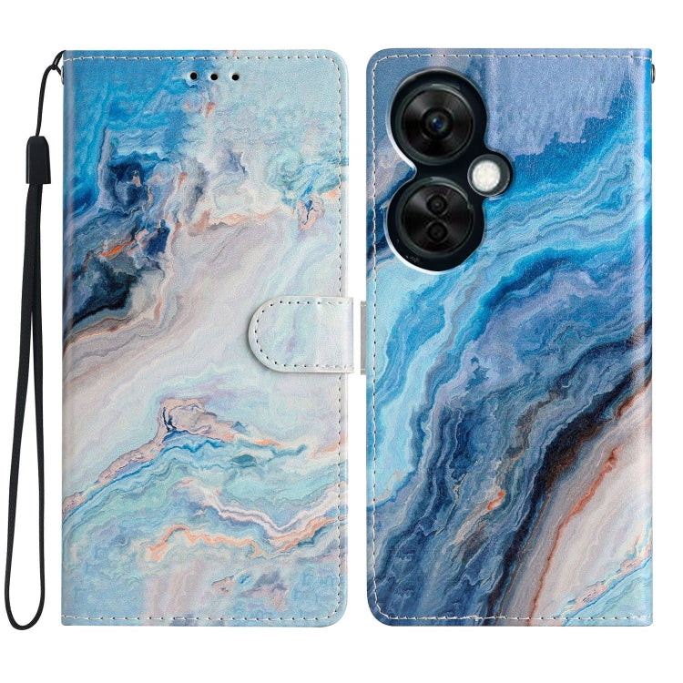 For OnePlus Nord CE 3 Lite 5G Colored Drawing Leather Phone Case(Blue Marble) - OnePlus Cases by buy2fix | Online Shopping UK | buy2fix