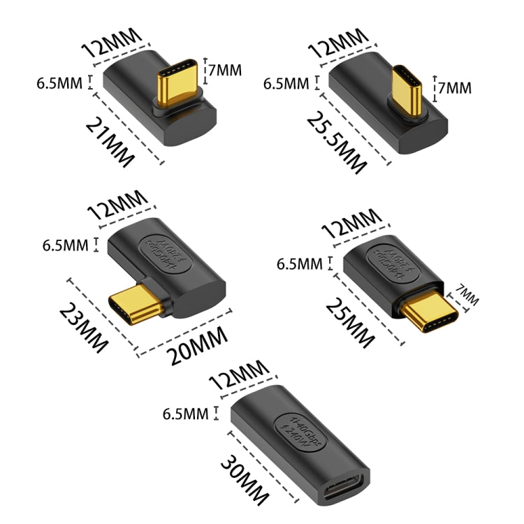 40Gbps 240W USB-C / Type-C Female to USB-C / Type-C Female Adapter(Black) - Cable & Adapters by buy2fix | Online Shopping UK | buy2fix